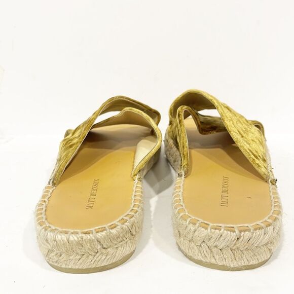 Matt Bernson Womens Sz 10M Shoes Slide Porto Gold Velvet Espadrille Spain‎ - Picture 3 of 11